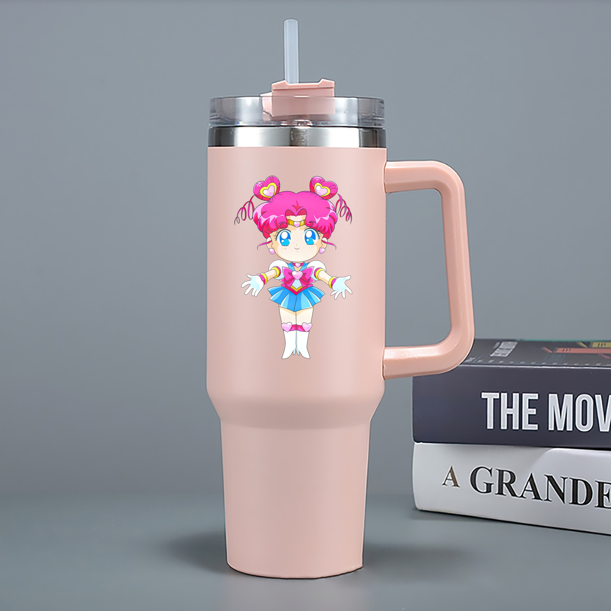 （画像用） 美少女戦士セーラームーン ちびうさ Sailor Moon Chibiusa Tsukino Usagi Small Lady Serenity 1200mL車用タンブラー - クリスタルステッカー（プラスチックストロー付き）